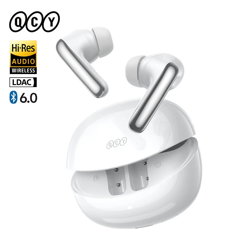 QCY MeloBuds N60 Wireless Earbuds – 56dB ANC, Bluetooth 6.0, Hi-Res LDAC, 45H Battery