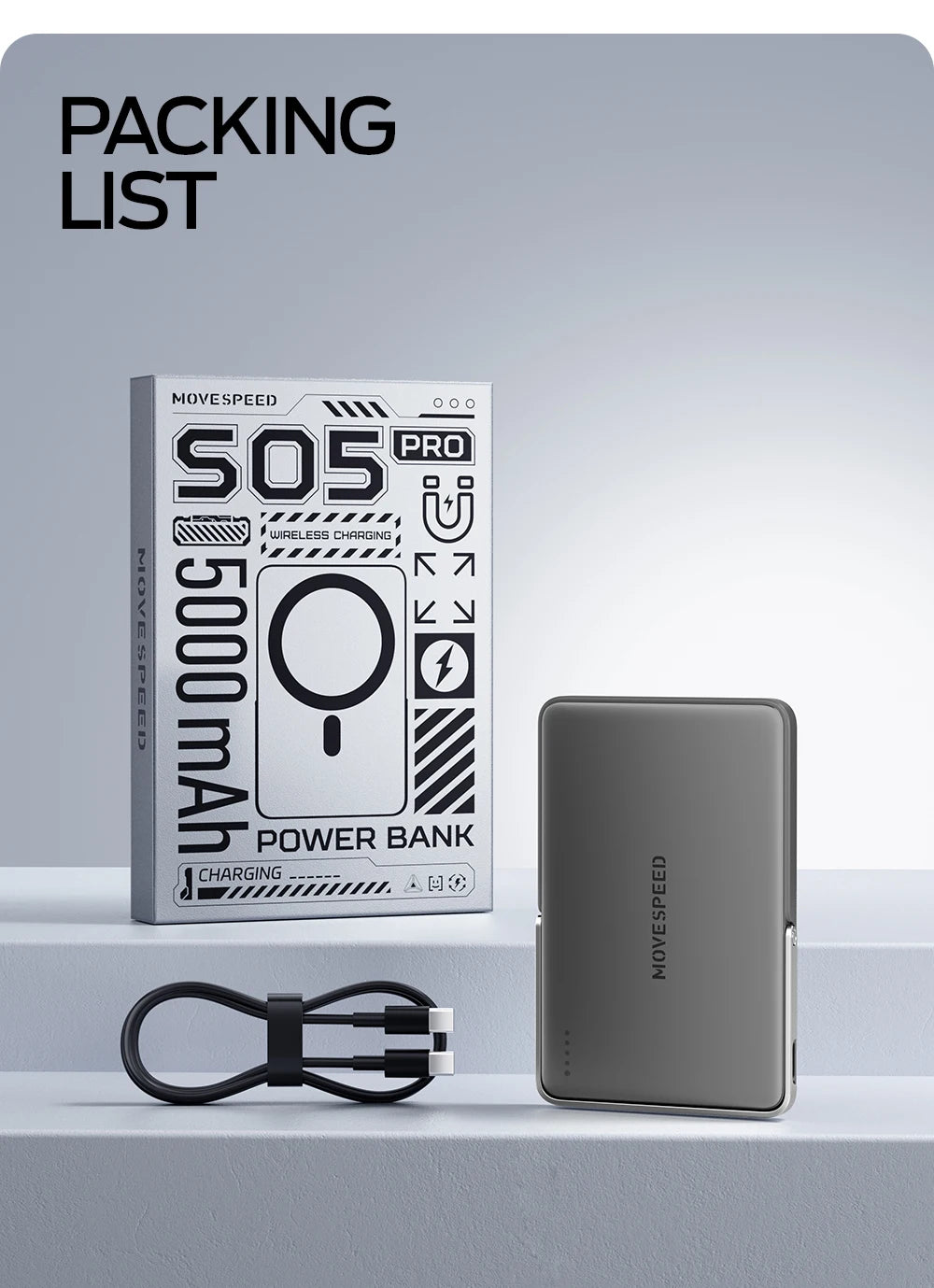 MOVESPEED  MagSnap S05 PRO Wireless Power Bank (5000mAh)