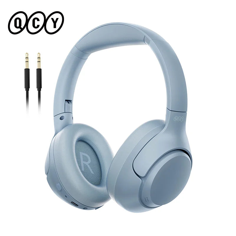 QCY H3 Wireless Headphones – 43dB Hybrid ANC, 60H Battery, Hi-Res Audio